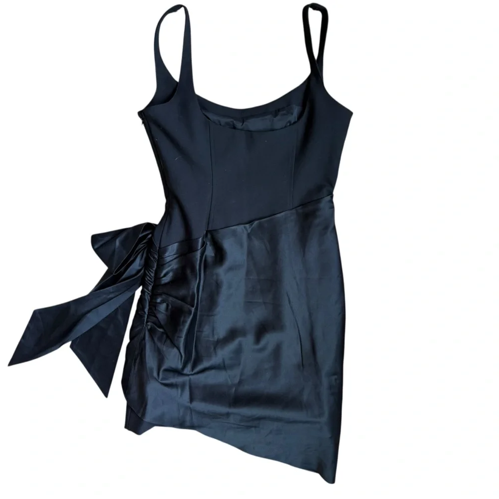 Cinq a Sept Waverly Combo Mixed Media Dress Sz 4 Black - Picture 3 of 4